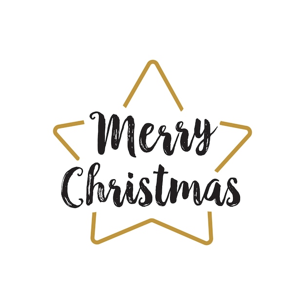 Merry Christmas greeting card with star