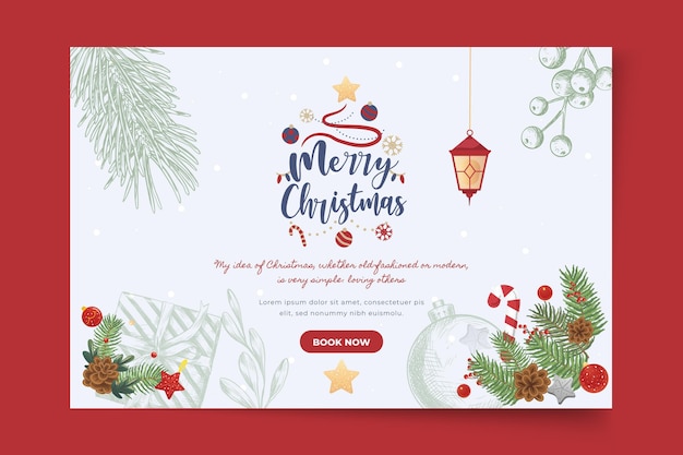 Merry christmas and happy holidays banner template