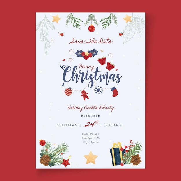 Merry christmas and happy holidays card template