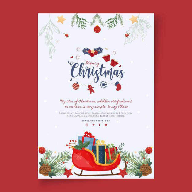 Merry christmas and happy holidays poster template