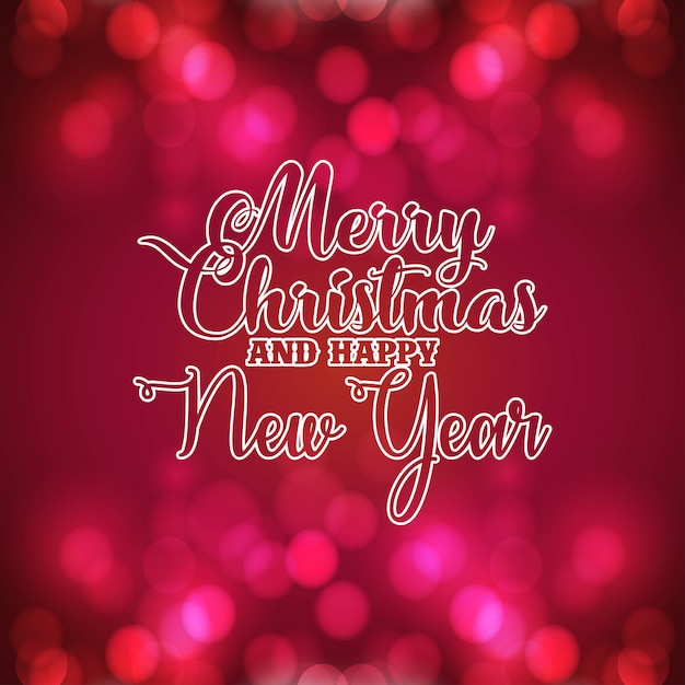 Merry Christmas And Happy New Year Glowing Background 