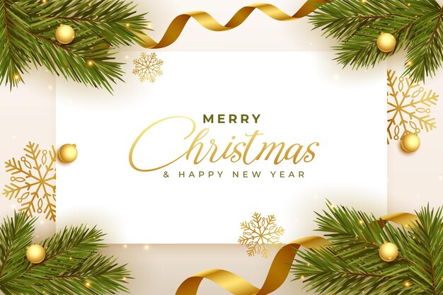 Merry christmas holiday background in 3d realistic style