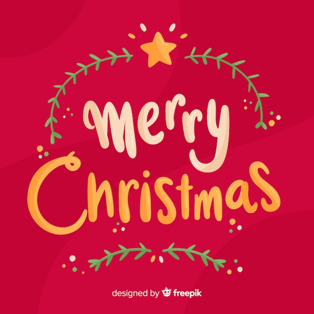 Merry christmas lettering background