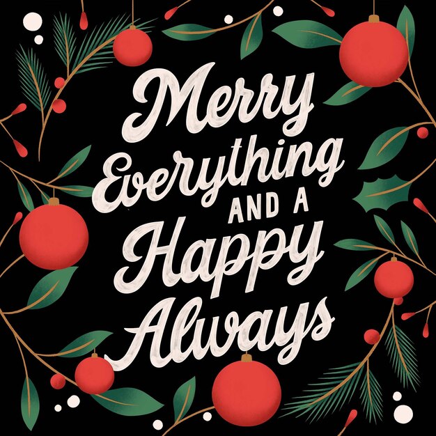 Merry christmas lettering design