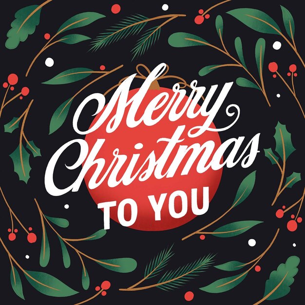 Merry christmas lettering design