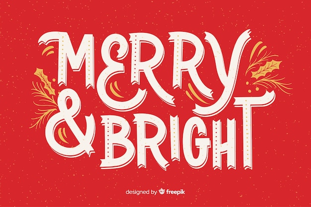 Merry christmas lettering on red background