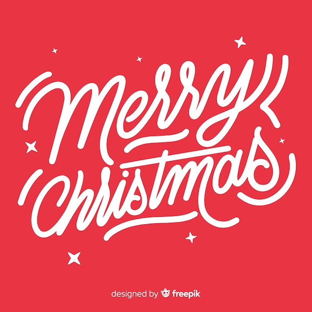 Merry christmas lettering on a red background