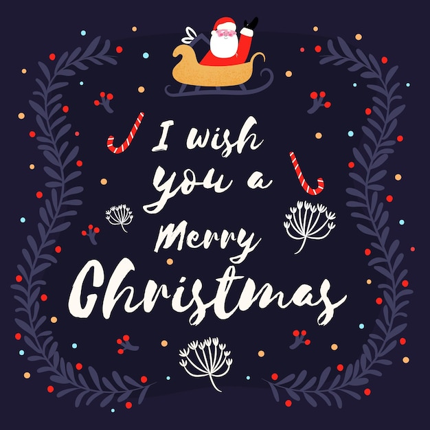 Free Vector merry christmas - lettering