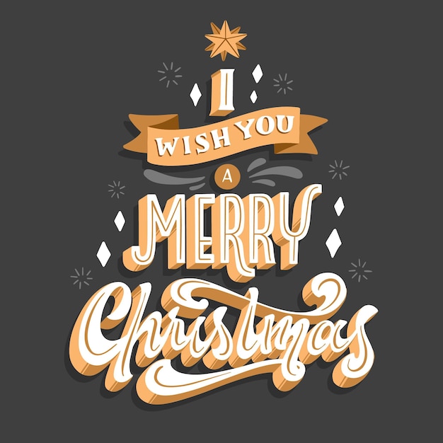 Free Vector merry christmas lettering