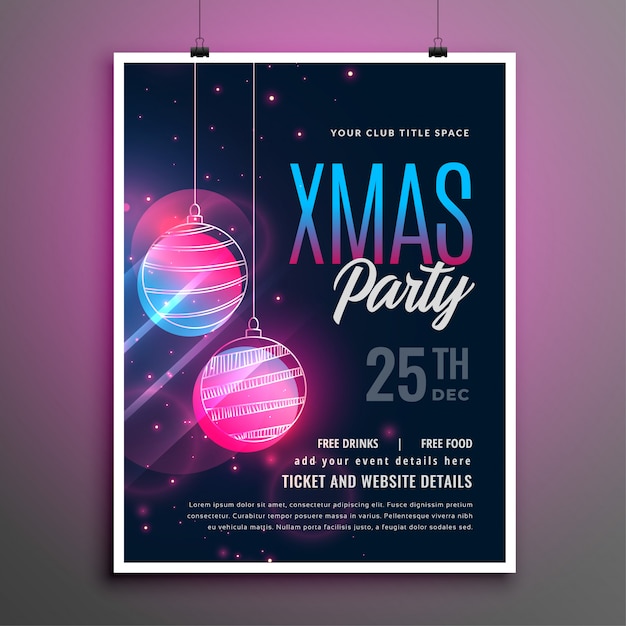 Merry christmas music party flyer template