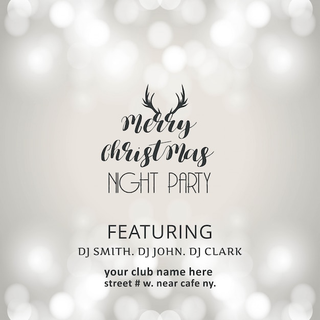 Free vector merry christmas night party background