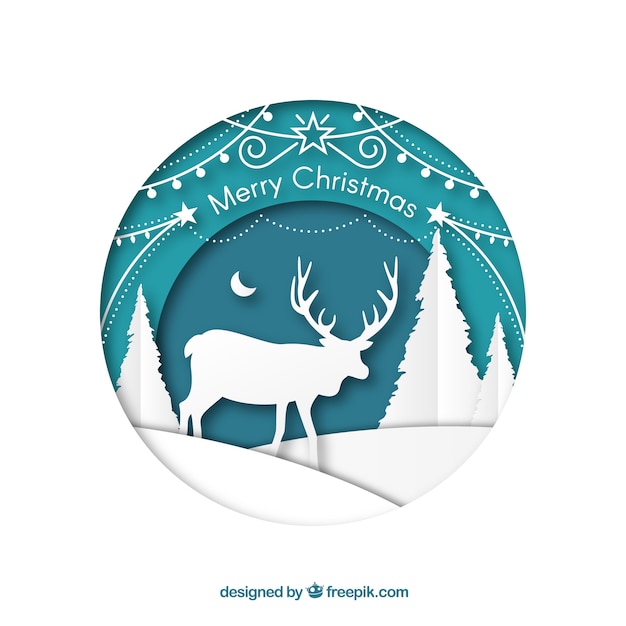 Free Vector merry christmas in paper style