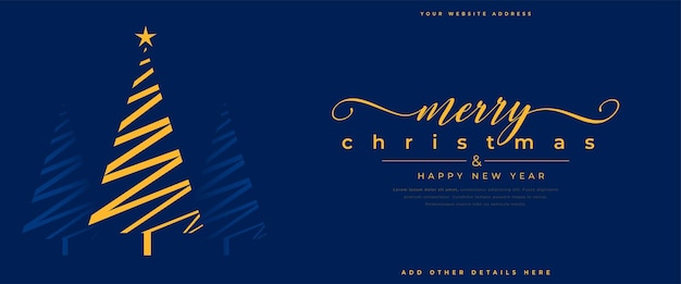 Free Vector merry christmas party invitation banner with abstract xmas tree vector