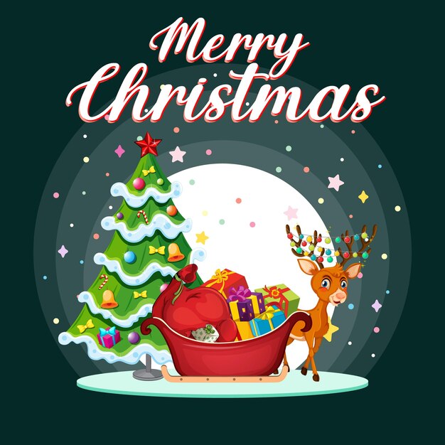 Merry Christmas poster or banner design