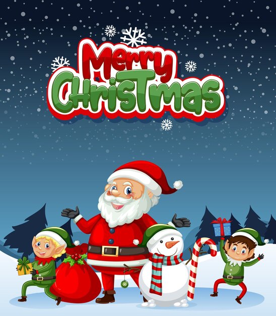 Merry Christmas poster design with Santa Claus