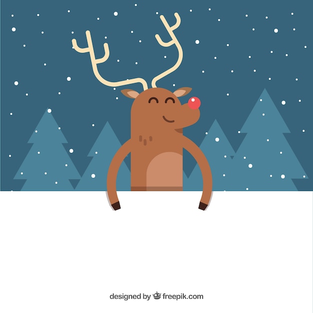 Free Vector merry christmas reindeer background