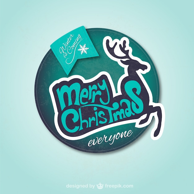 Merry Christmas retro style vector