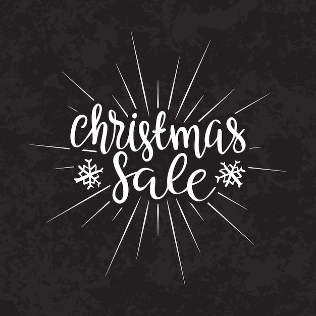 Free vector merry christmas sale text calligraphic lettering design card template.