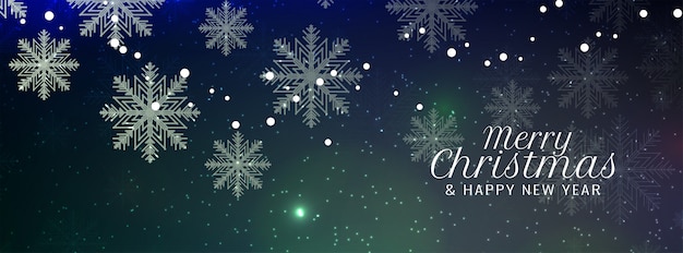 Merry Christmas snowflakes banner 