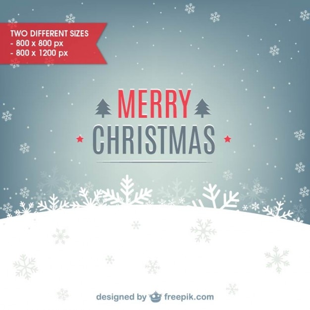 Free vector merry christmas snowy background