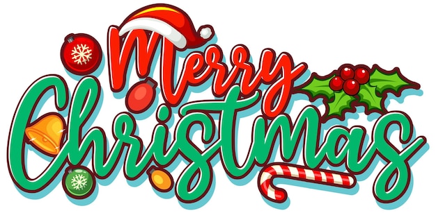 Merry Christmas text for banner or poster design