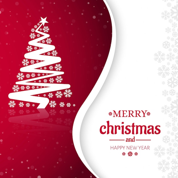 Merry Christmas tree celebration greeting card design