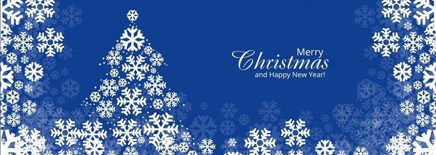 Merry Christmas tree and happy new year banner template 