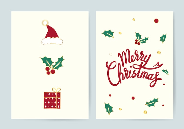 Merry Christmas typography card vector