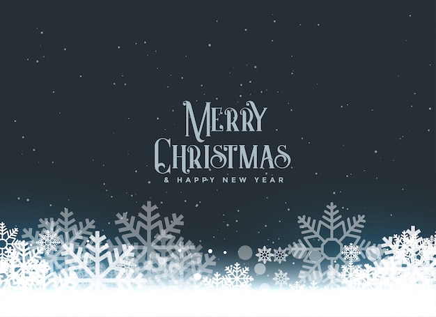 Merry christmas winter snowflakes background