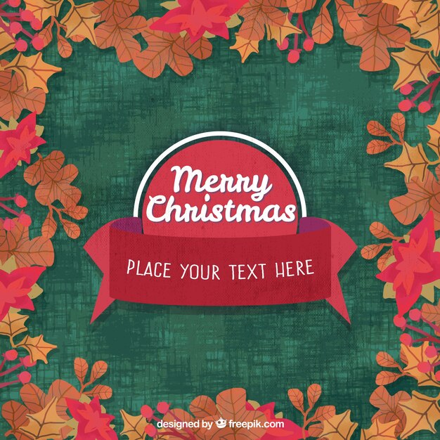 Merry christmas with a great floral background