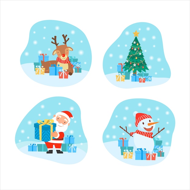 Merry Christmas With Santa Claus Gifts Template Greeting Card, christmas bubles