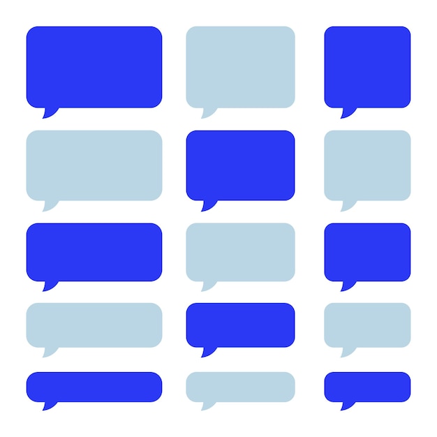 Free vector message bubbles set blue and grey