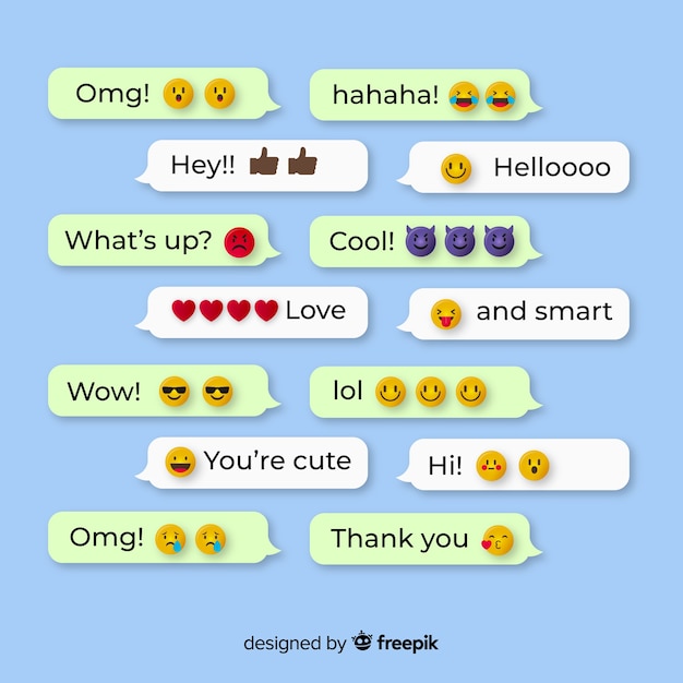 Messages with emojis reactions