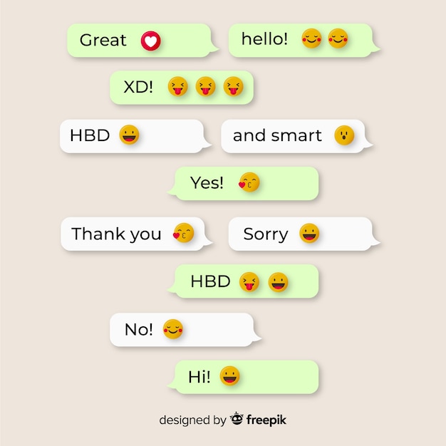 Messages with emojis reactions