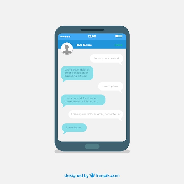 Free vector messenger app to chat on the mobile