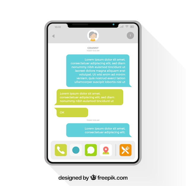 Free Vector messenger app to chat on the mobile