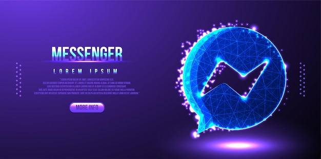 Messenger low poly wireframe