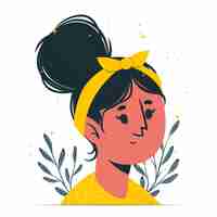 Free vector messy bun concept illustration