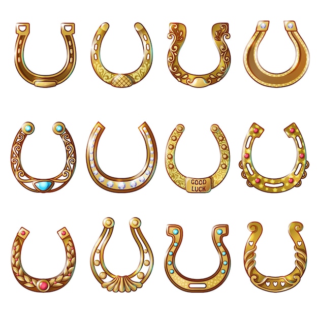 Free vector metal horse equipment set