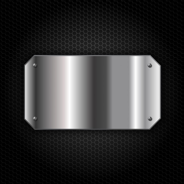 Free Vector metal plate over metallic background