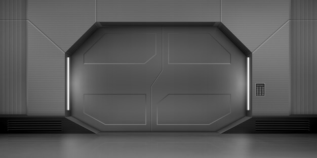 Free Vector metal sliding doors in spaceship