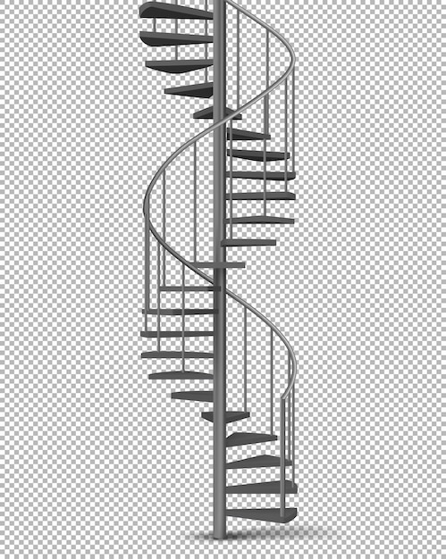 Free Vector metal spiral, helical staircase realistic vector