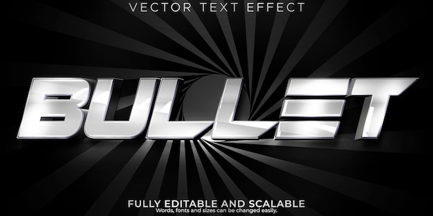 Free Vector metal text effect editable bullet and killer text style