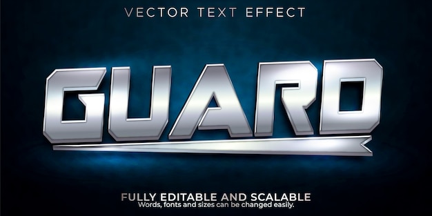 Metal text effect editable guard and grunge text style