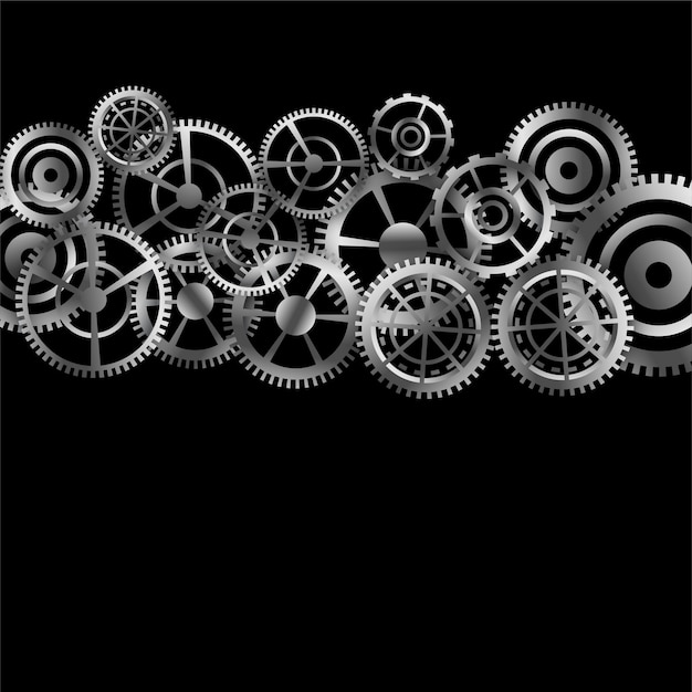 Free Vector metalic gears background in different shapes and sizes