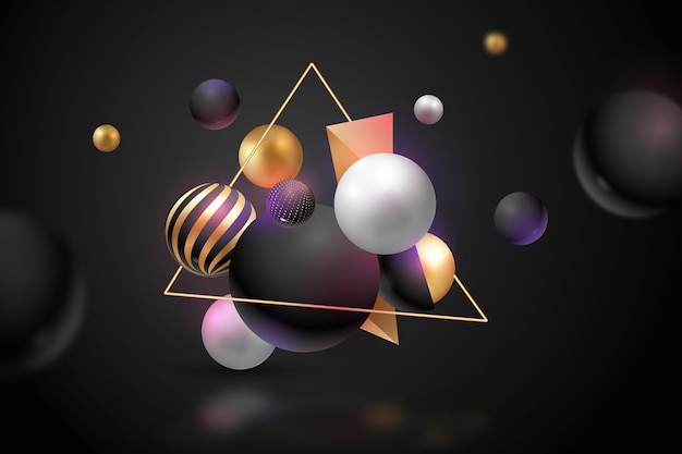 Metallic 3d spheres background