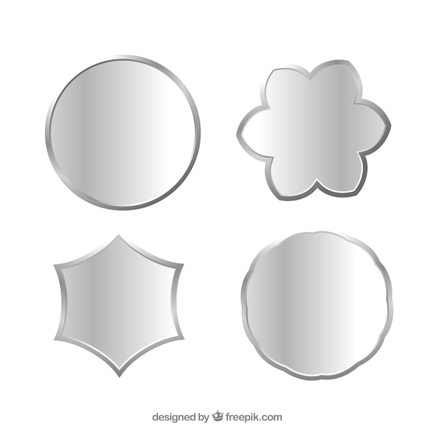 Free vector metallic badges