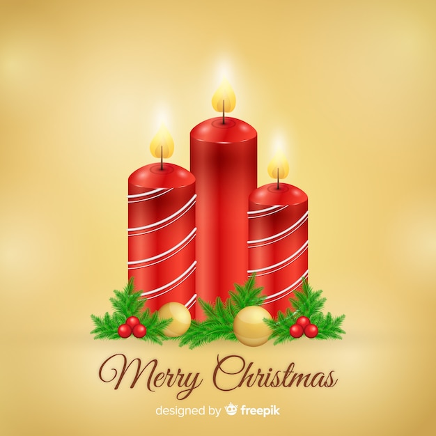 Metallic christmas candle background