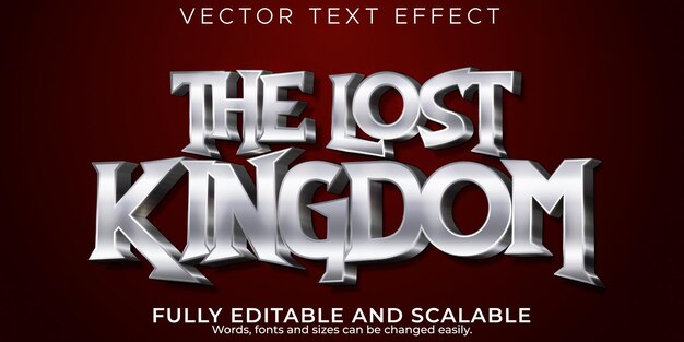 Metallic text effect, editable kingdom and sword text style