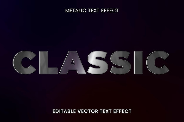 Free Vector metallic text effect vector editable template